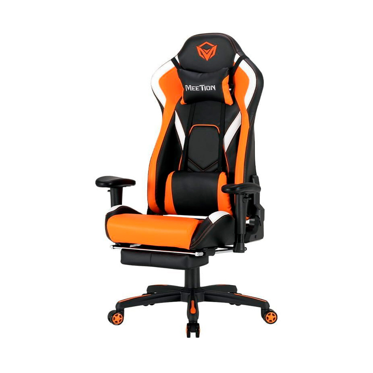 Silla Gamer de Cuero Meetion MT-CHR22 con Apoyapies Black