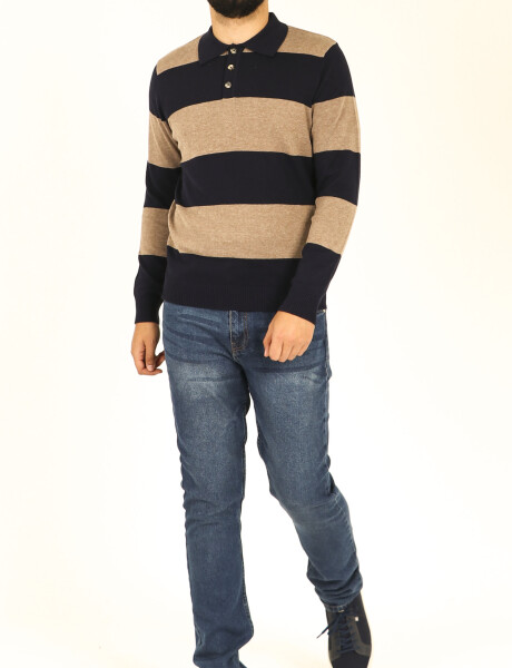Sweater Harry Azul Oscuro / Beige