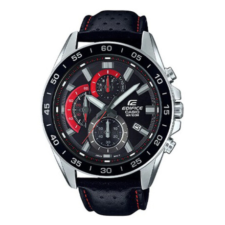Reloj Edifice Clásico Cuero Negro 0