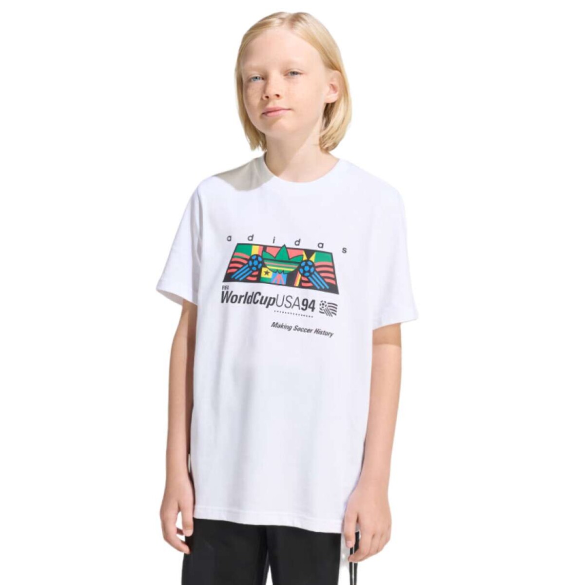 Remera Adidas Lo Gfx Niño - Blanco 