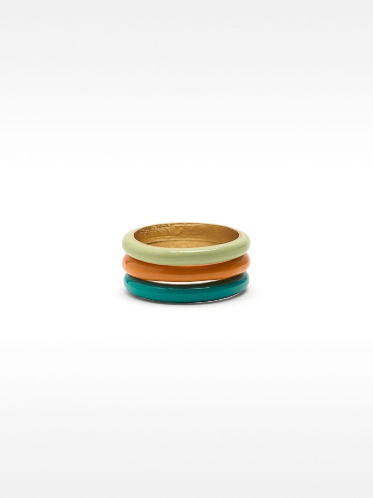 Set De Anillos Esmaltados multicolor