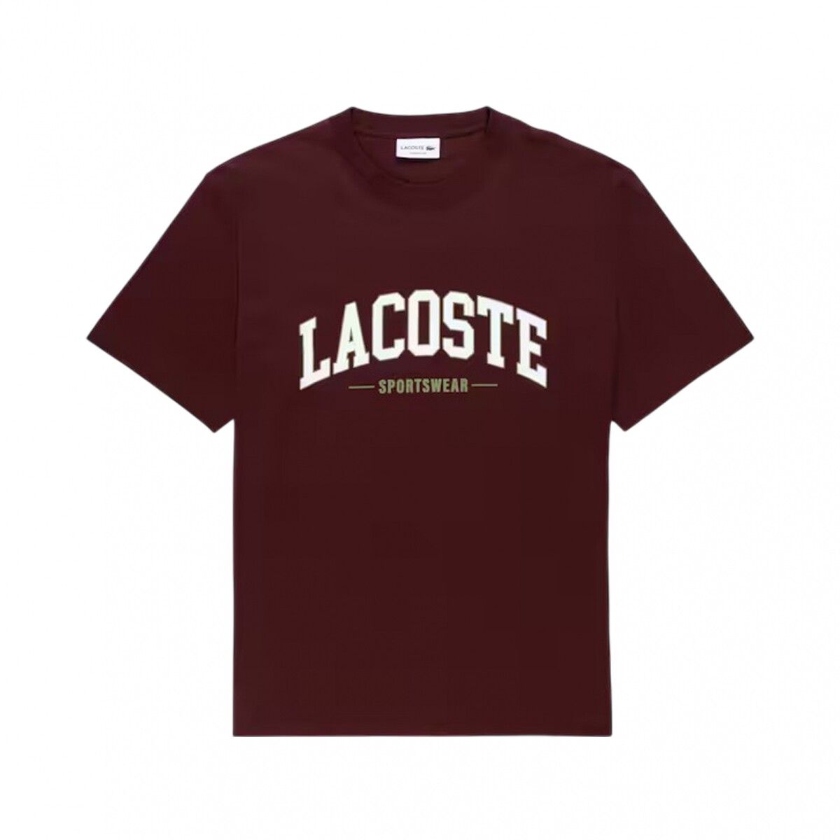 REMERA LACOSTE CUELLO REDONDO C/ESTAMPA - Bordeux 