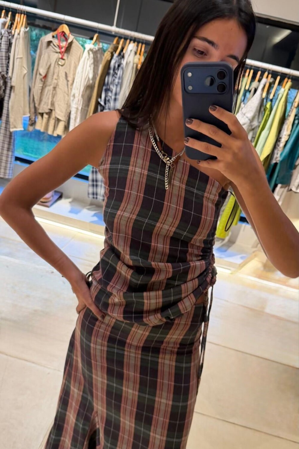 Scottish Diagonal Top Verde / Rosa