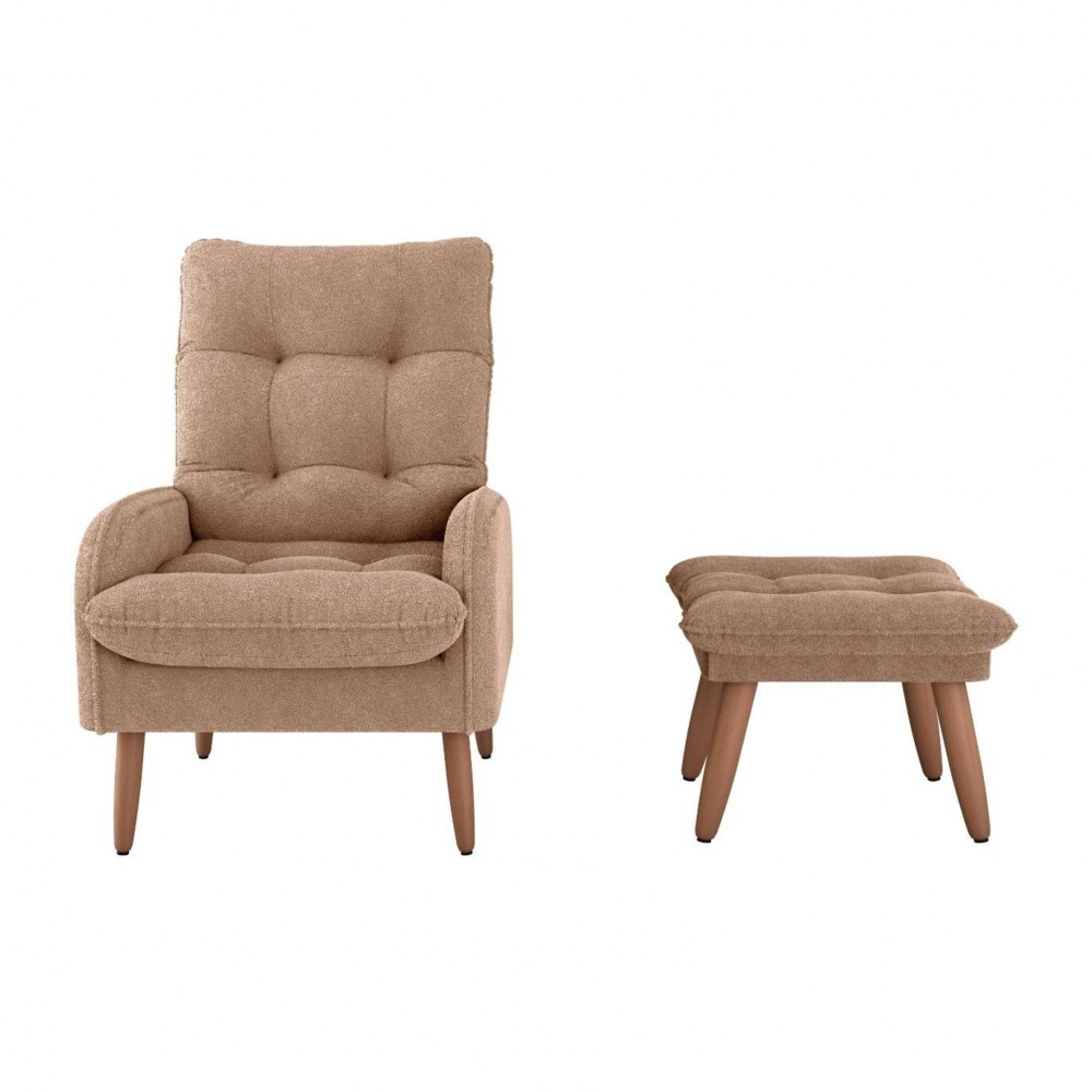 Butaca 1 Cuerpo Living + Puf - Nantes Marrón