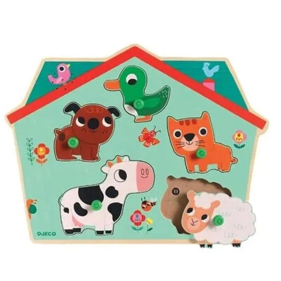 Puzzle sonoro de Djeco Guau Guau Animales de la granja Puzzle sonoro de Djeco Guau Guau Animales de la granja