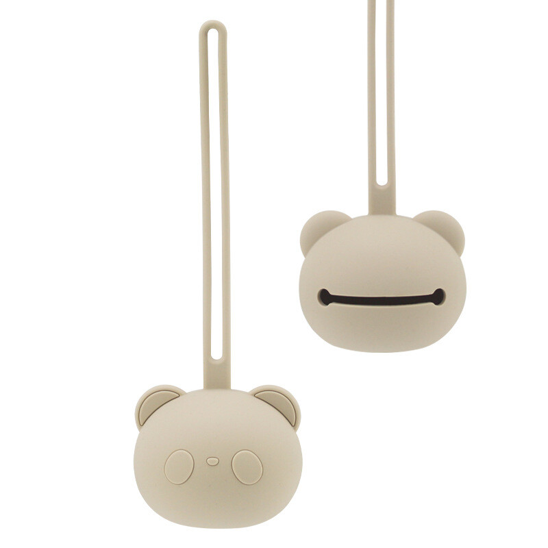 NGUHOLDER Porta Chupete De Silicona Con Forma De Oso - Beige