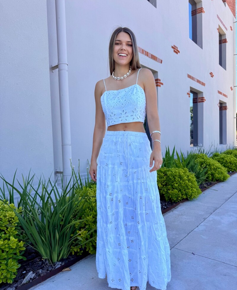 Pollera Broderie blanco