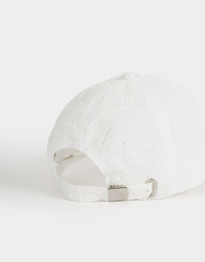 Caps Romántico Gorra Textura Paisley - Blanco Crudo