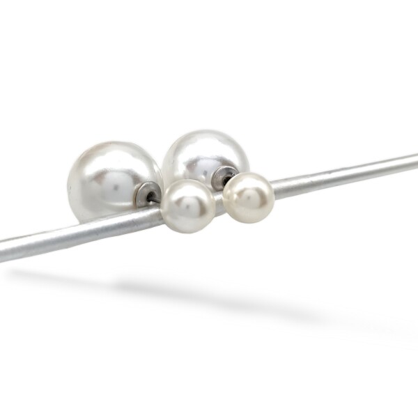 Caravanas Doble Perlas españolas-Plata 925-Con Perla-CA3245 conperla