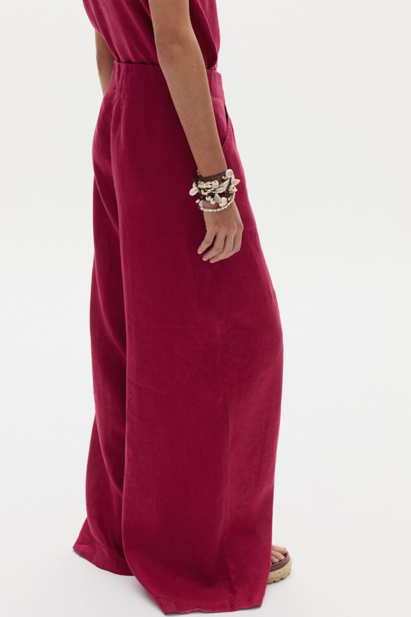 Pantalón Vincent en Lino Cherry