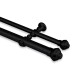 Barrote cortina doble de metal 2 Metros + 2 Soportes NEGRO