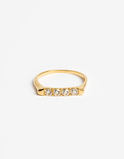 Anillos Chicos Strass Anillo De Acero Con Cubic Exclusive Edition - Dorado