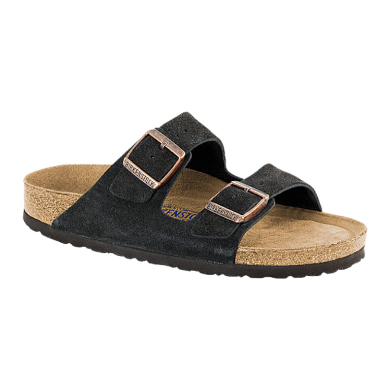 Sandalia Arizona Soft Footbed Suede Leather - Regular Marron