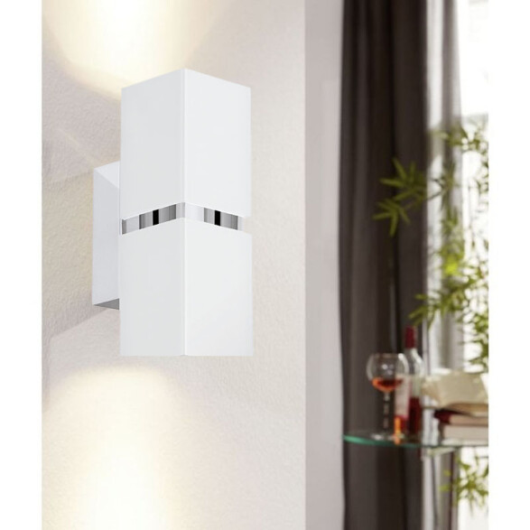 Aplique indirecto blanco/cromo 2XGU10 3,3W PASSA EG0314