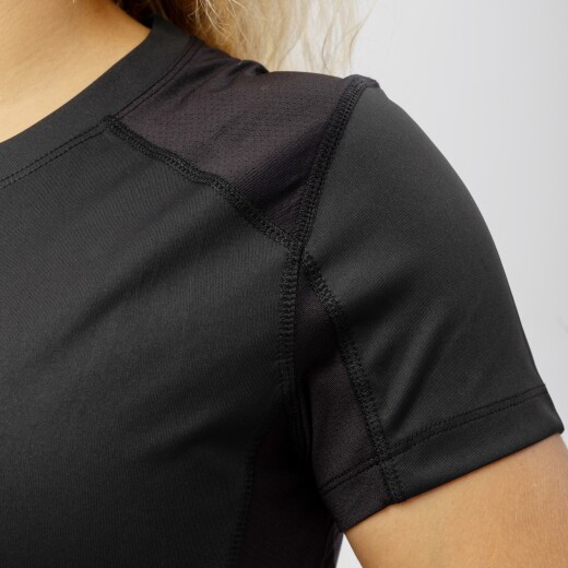 Remera Menpi Alta Calidad Running Dama Negro S/C