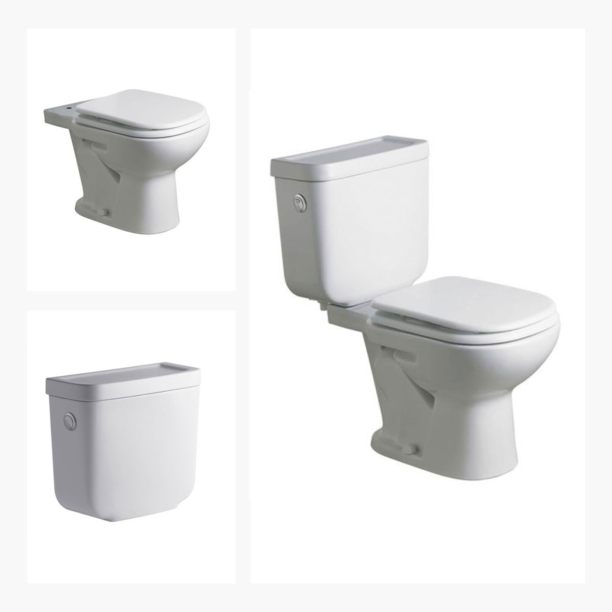 JUEGO INODORO DESCARGA 25 CMS TAPA DE MADERA MOCHILA Y BIDET 1