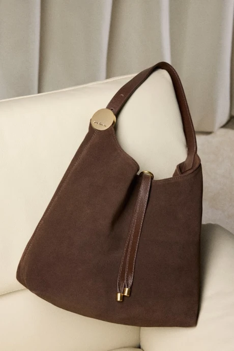 Cartera grande de gamuza Lina Marrón