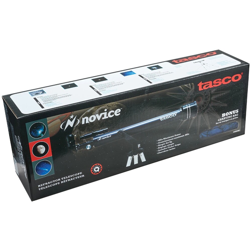 Telescopio Tasco Novice 60x700 mm – Refractor Azul con 402x y 6x24 TASCO - TELESCOPIO - 60 X 700 MM NOVICE BLUE REFRACTOR 402X MAG.6X24 FINDERSCOPE BOX