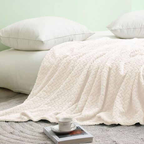 Manta Frazada Polar 2 Plazas Trigo Suave Cálida Cama Sofá Natural