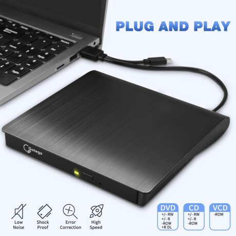Grabadora Externa De CD y DVD USB 3.0 USB-C + Sobre + 10 DVD Grabadora Externa De CD y DVD USB 3.0 USB-C + Sobre + 10 DVD