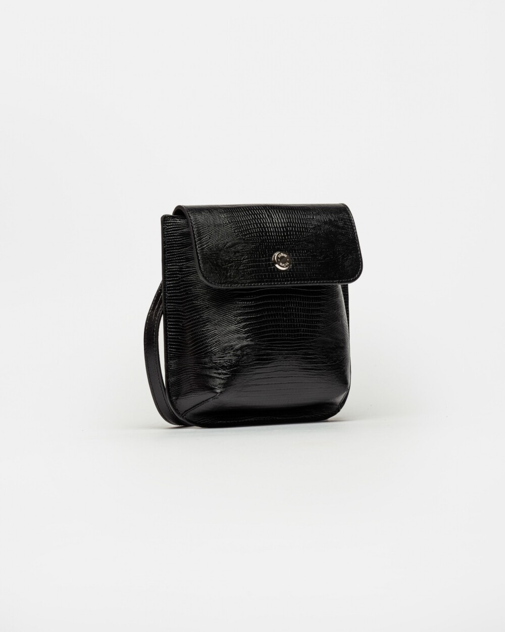 Mini Bag Liana En Cuero Print Lagarto Negro