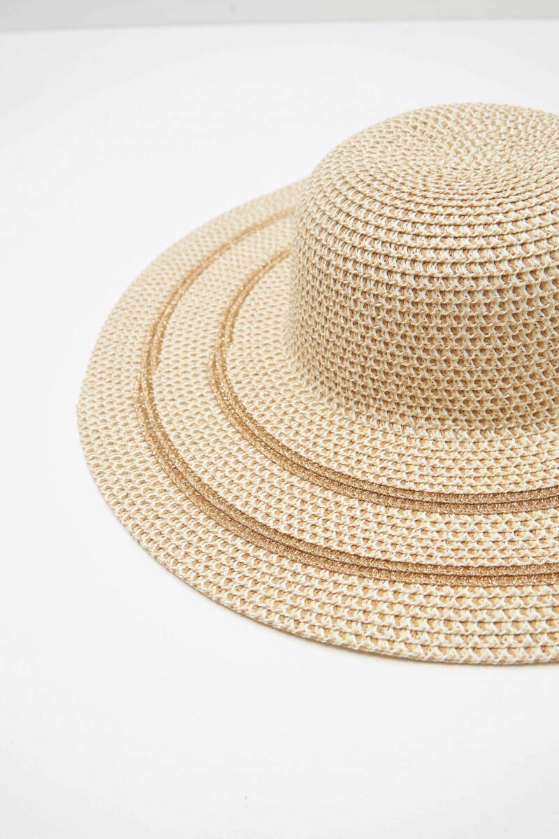 Sombrero con rayas crudo