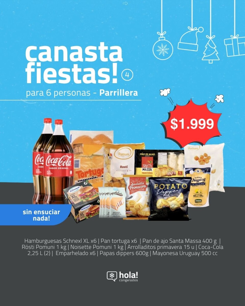 CANASTA FIESTAS PARILLERA PARA 6 PERSONAS 