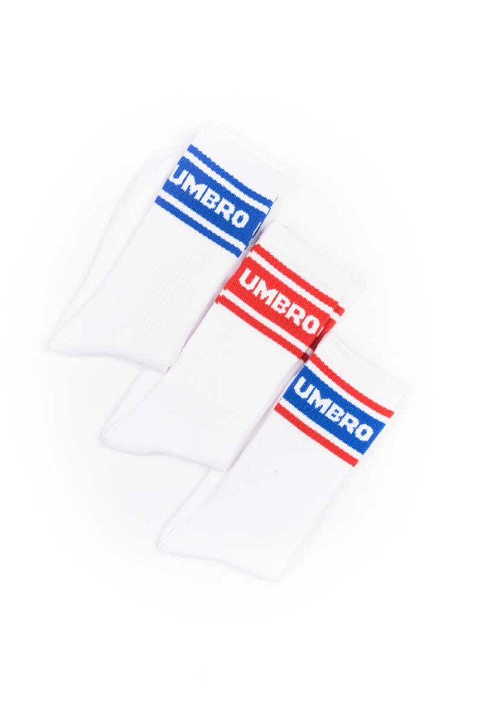TRIPACK MEDIAS CASUAL BLANCO AZUL ROJO Blanco