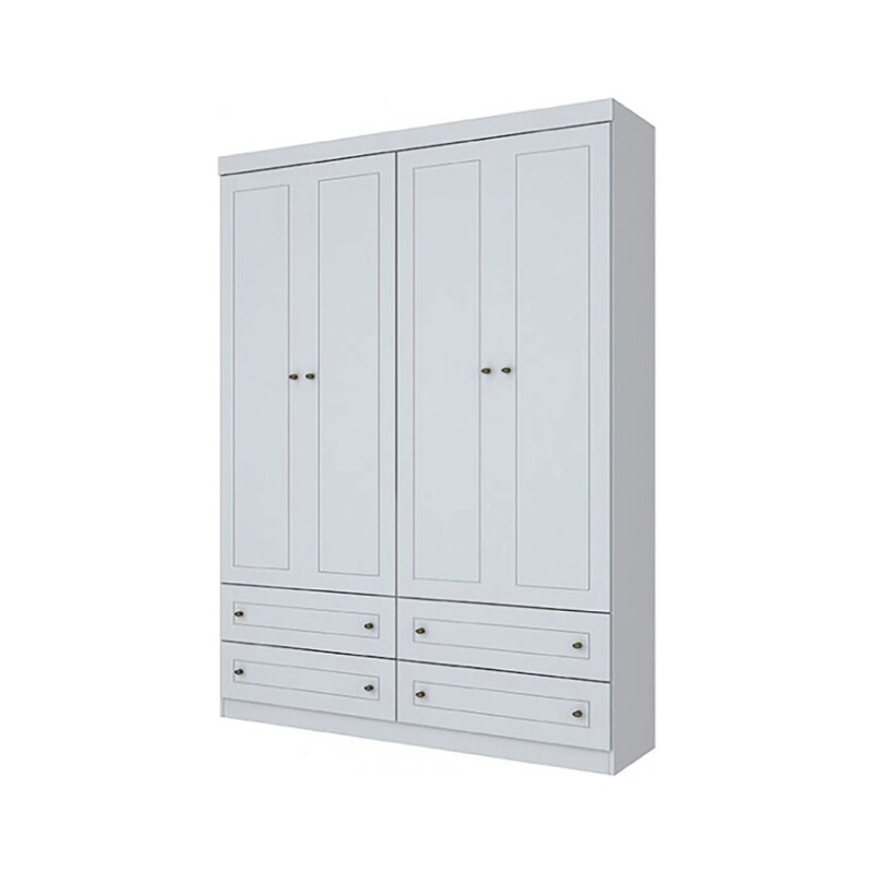 Placard Ropero 4 Puertas MDF y MDP Blanco Americano Placard Ropero 4 Puertas MDF y MDP Blanco Americano