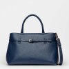 Cartera de mano Bay en cuero graneado Marine Blue