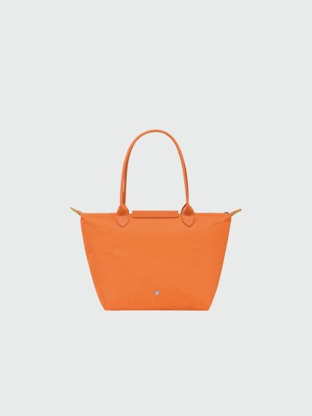 Longchamp -Cartera Longchamp plegable de nylon con cierre y asa larga, Le pliage M Naranja