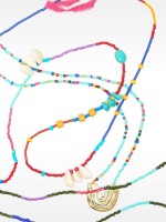 Set De Collares Con Cuentas Multicolor Y Colgante multicolor