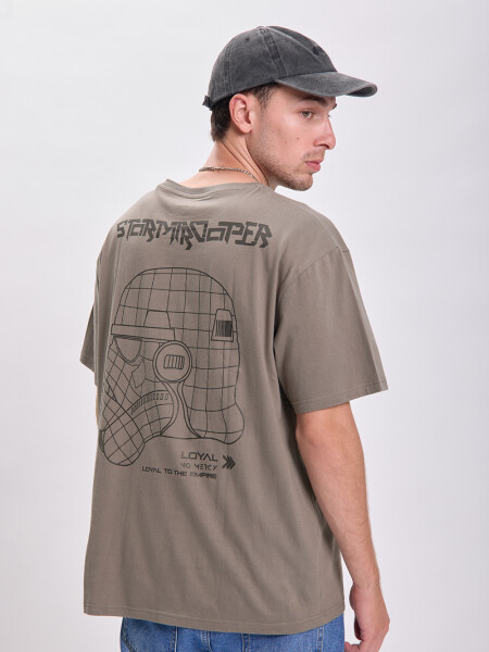 Remera oversize estampada Gris