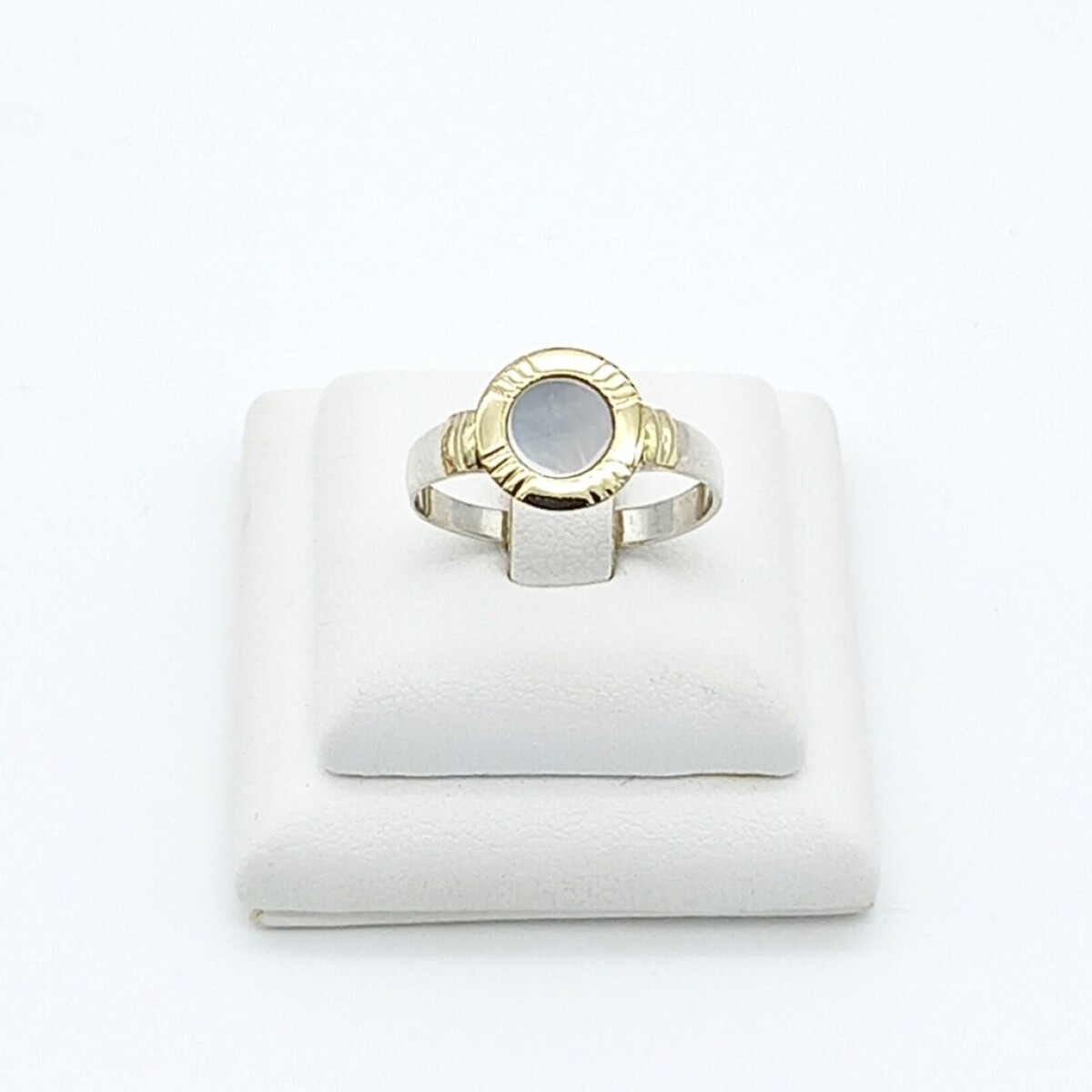 Anillo de Plata 925 y Doublé en Oro 18 kt con Nácar - Diámetro interno 17 mm 