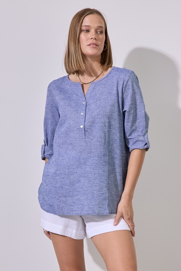 Blusa Lino AZUL