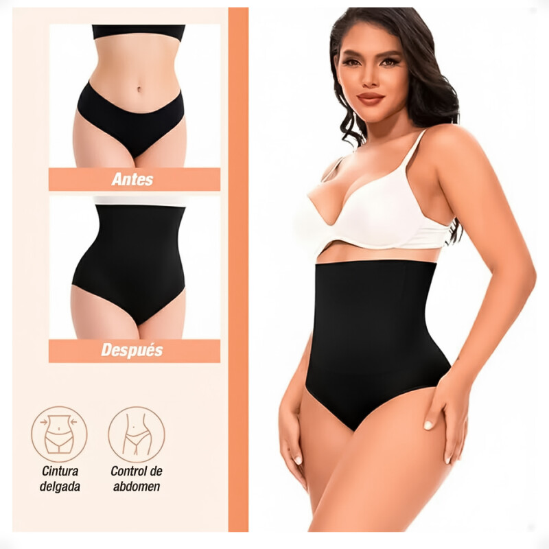 Faja Modeladora Reductora Colaless de Tiro alto Sin Broche Negro