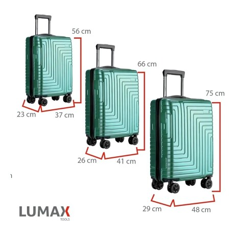 Set de 3 Valijas de Mano Rígidas Verde