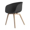 Sillas de comedor Eames con apoyabrazo tapizado Negro