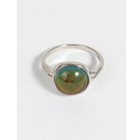 Anillo Con Piedra Plateado