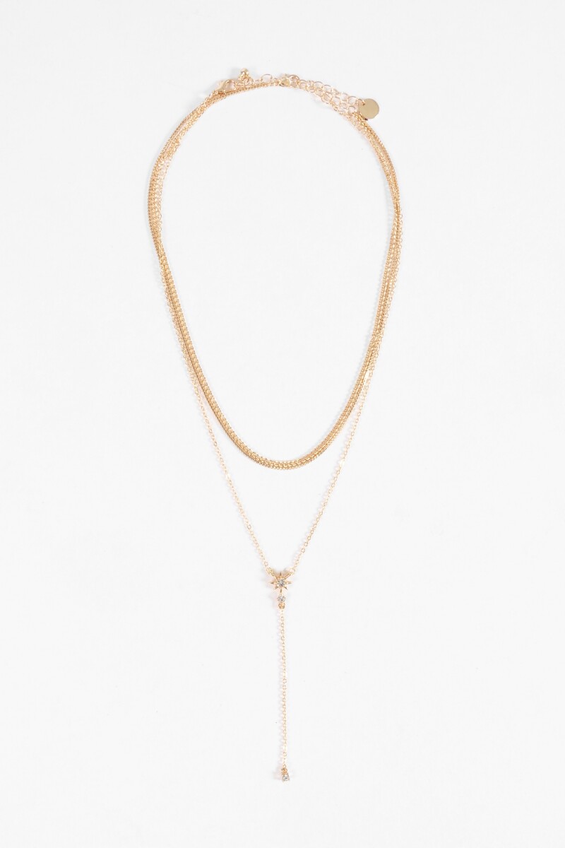 Collar strass doble vuelta dorado