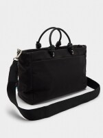 Bolso Tote De Nylon Con Colgante M negro