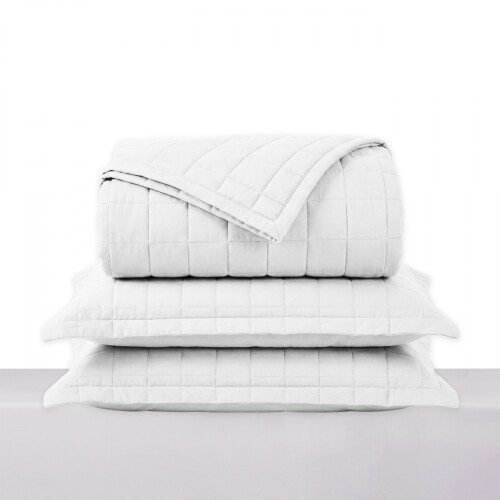 Acolchado mas Fundas Queen - Basic 200 Hilos Blanco