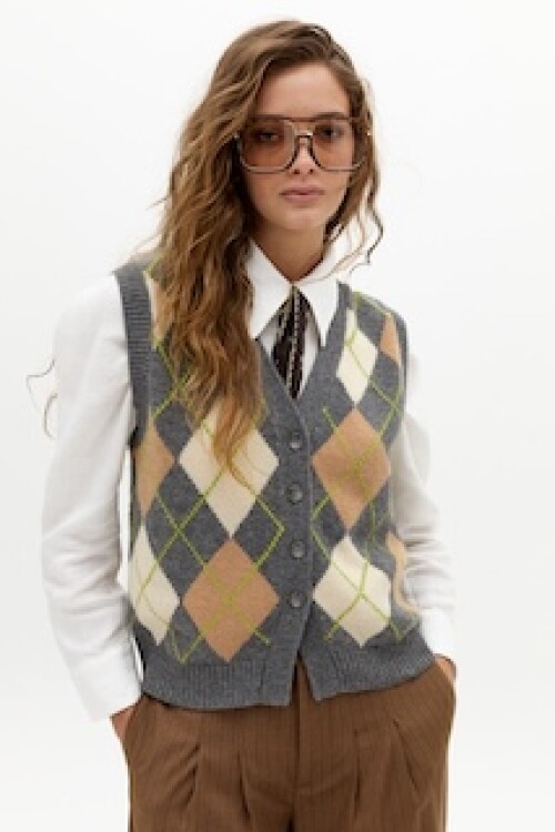 Chaleco Frank en Blend de Lana Grey Diamond