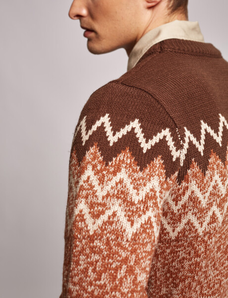 Sweater Jacquard marron