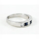 Anillo Medio Sin Fin Oro Blanco 18K Con Brillantes Y Zafiros Anillo Medio Sin Fin Oro Blanco 18K Con Brillantes Y Zafiros