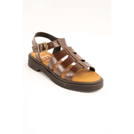 Sandalias Cangrejeras De Cuero Chocolate