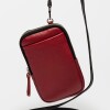 Porta Celular Pia En Cuero Graneado Rojo