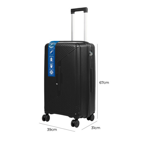 Valija Viaje Expert 25" Resistente Liviana Calidad Negro