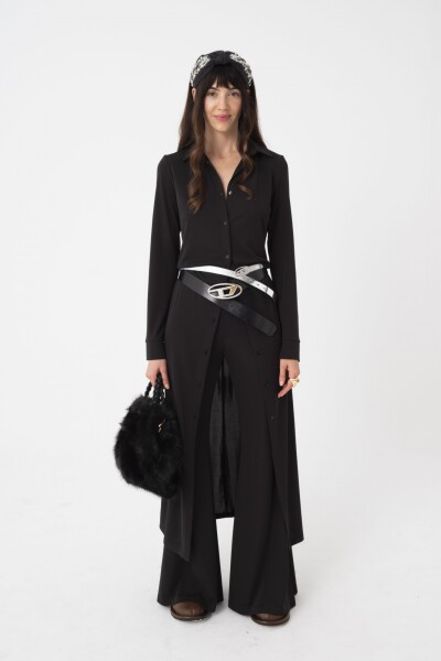 CAMISA LARGA DE MANGA LARGA Negro