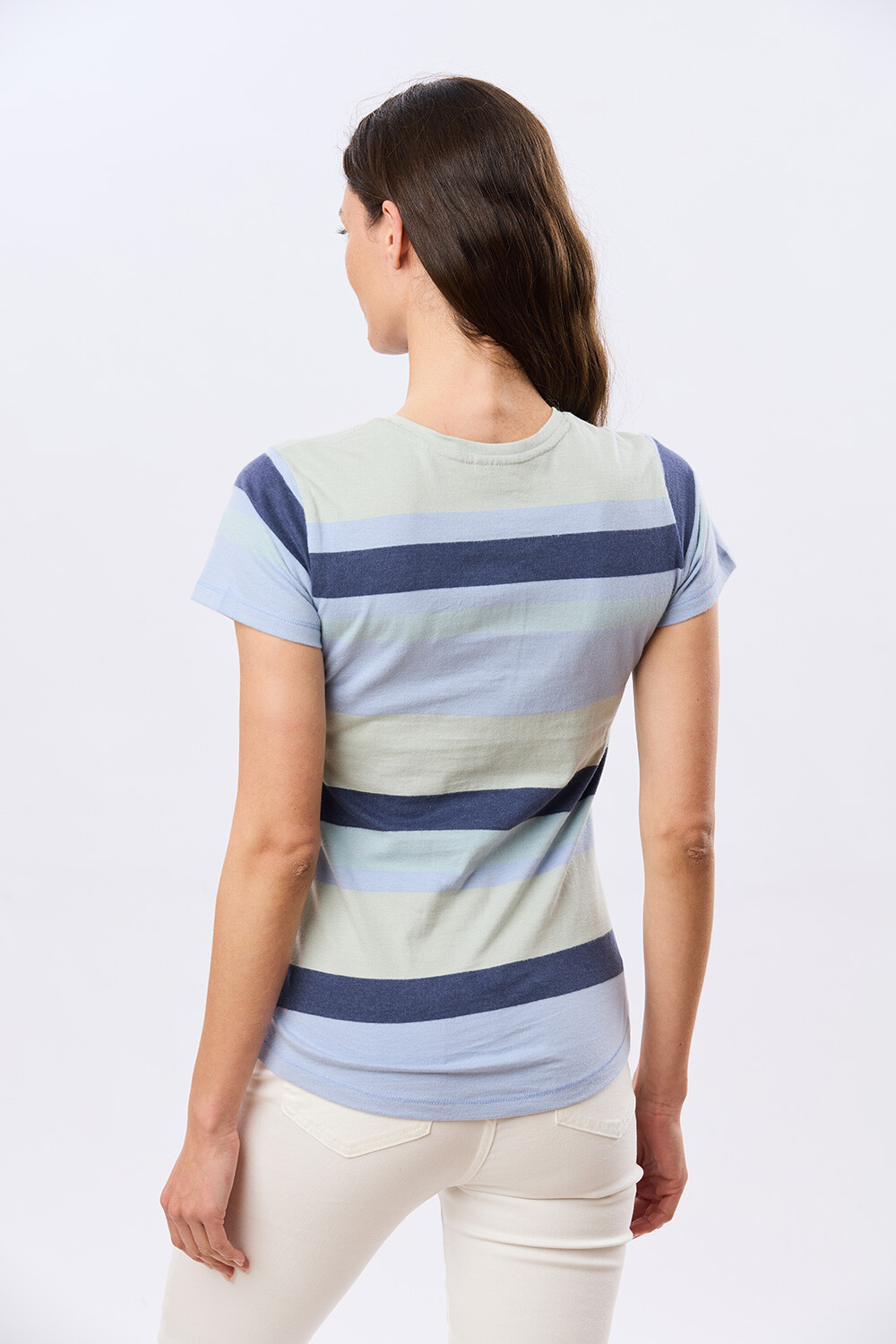 REMERA RAYADA DE ALGODÓN Verde